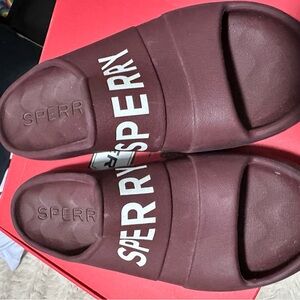Sperry Maroon Slide Sandals